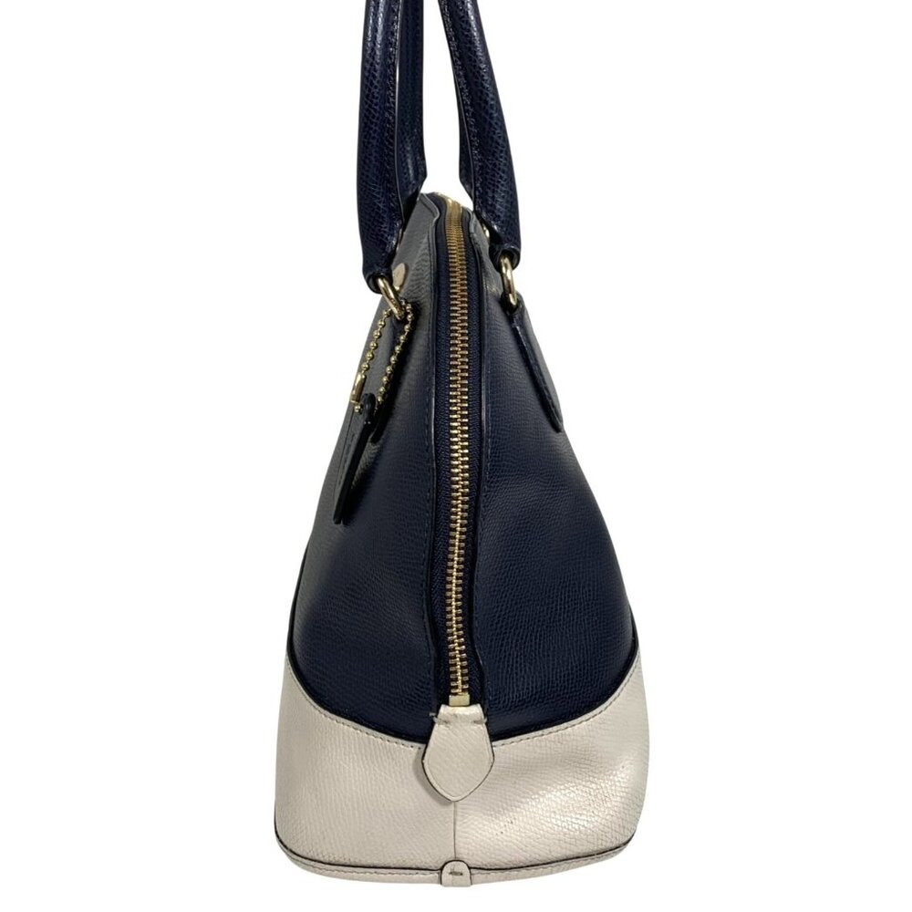 COACH Cora Crossgrain Domed Satchel F34491 Midnight/Chalk + Hang Tag *NO STRAP - Picture 2 of 13